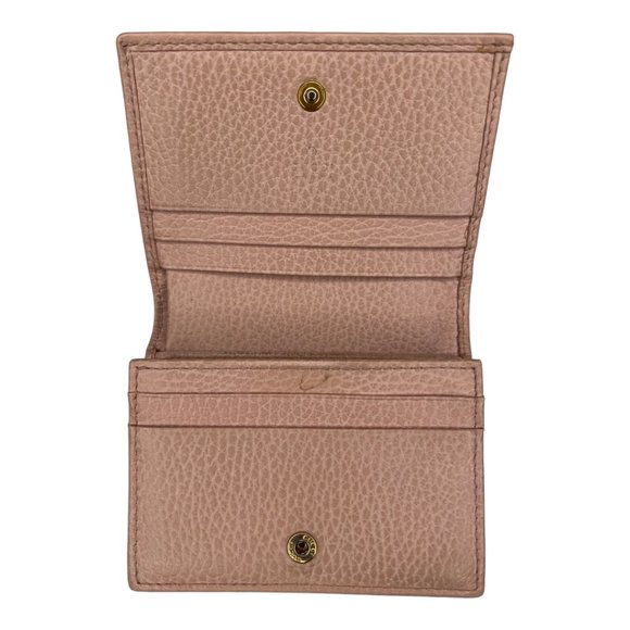 Gucci Marmont Card Case Pebbled Leather Wallet - Picture 8 of 14